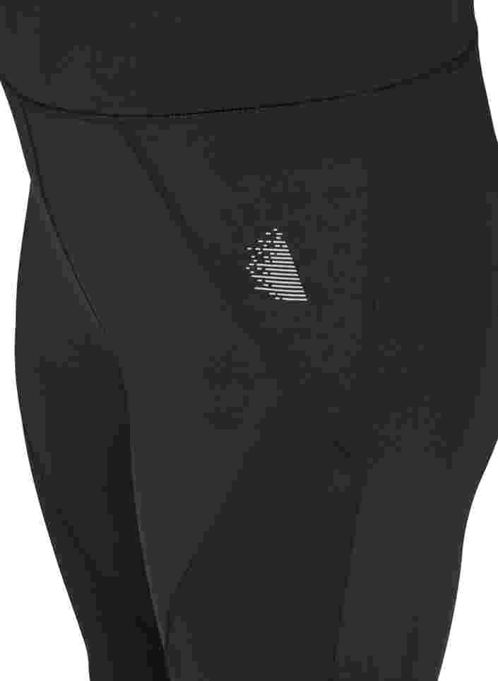 Cropped tights with wrinkle details, Black, Packshot image number 3