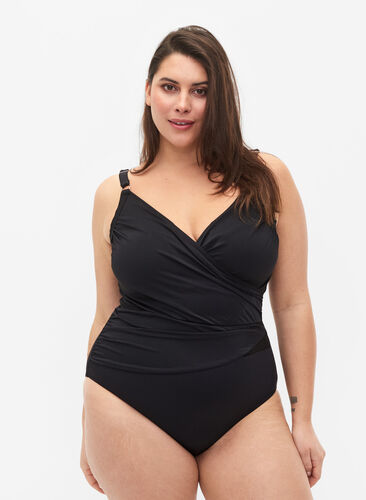 Swimsuit with wrap, Black, Model image number 0