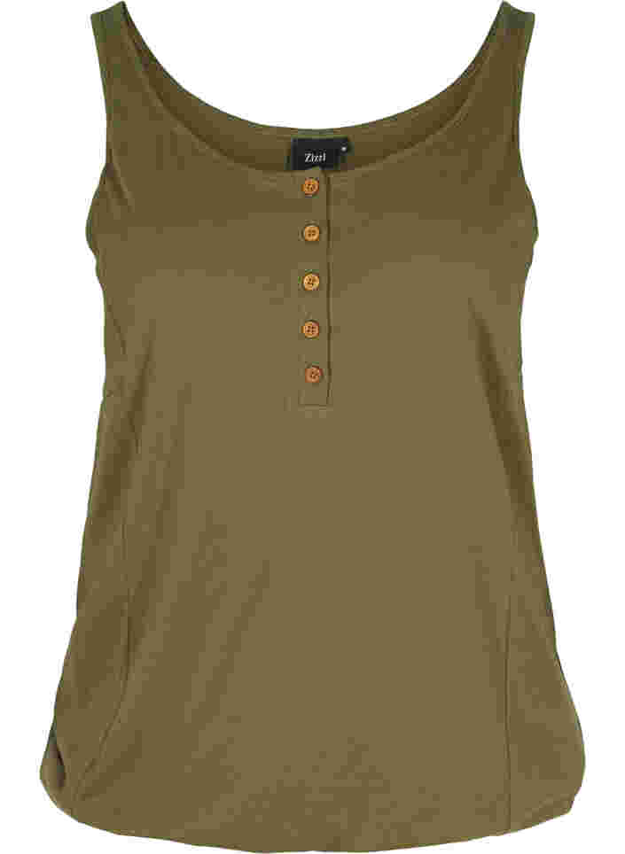 Top with a round neckline and buttons, Ivy Green, Packshot image number 0