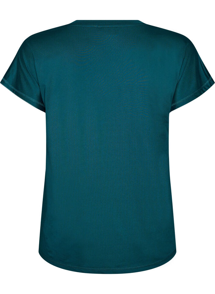 Loose training t-shirt with v-neck, Green, Packshot image number 1