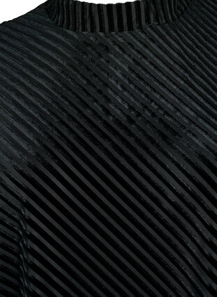 Textured dress in velour, Black, Packshot image number 2