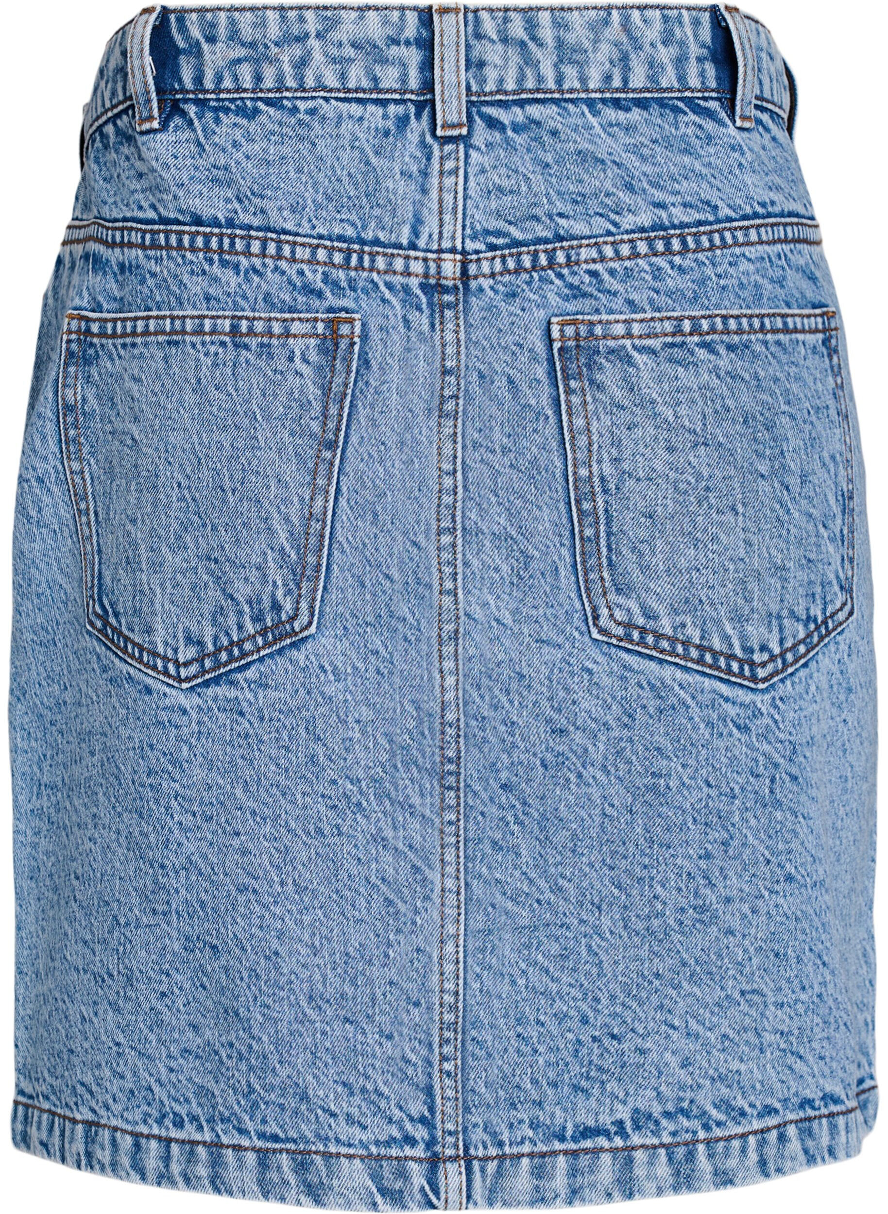 ZizzifashionShort denim skirt with pockets, Light Blue, Packshot image number 1