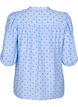 	 Dotted blouse with 3/4 sleeves in viscose material, Light Blue Dot, Packshot image number 1