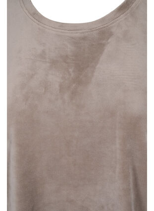 Short-sleeved velour t-shirt, Taupe Gray, Packshot image number 2