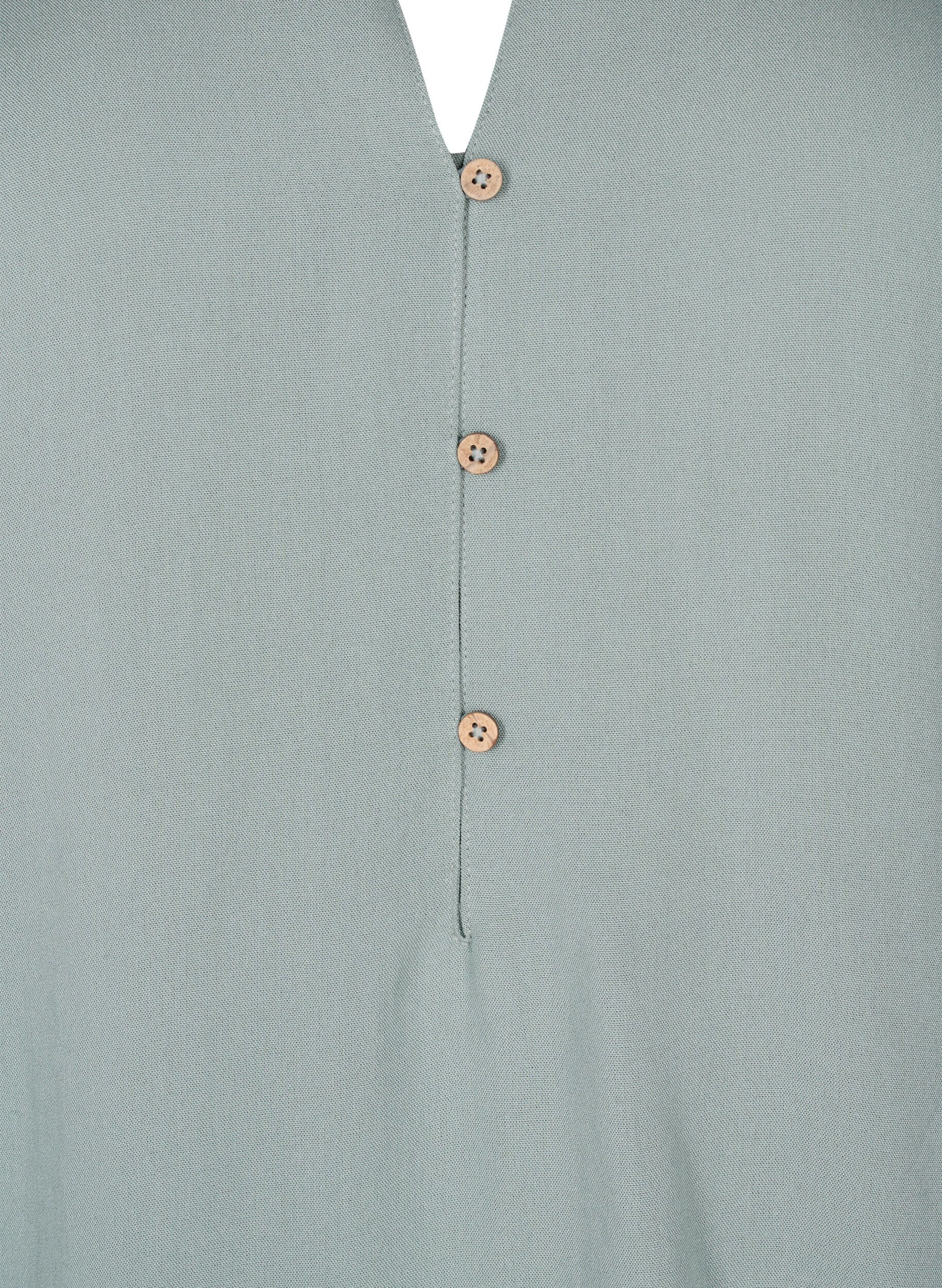 Zizzifashion Short sleeve viscose tunic, Chinois Green, Packshot image number 2