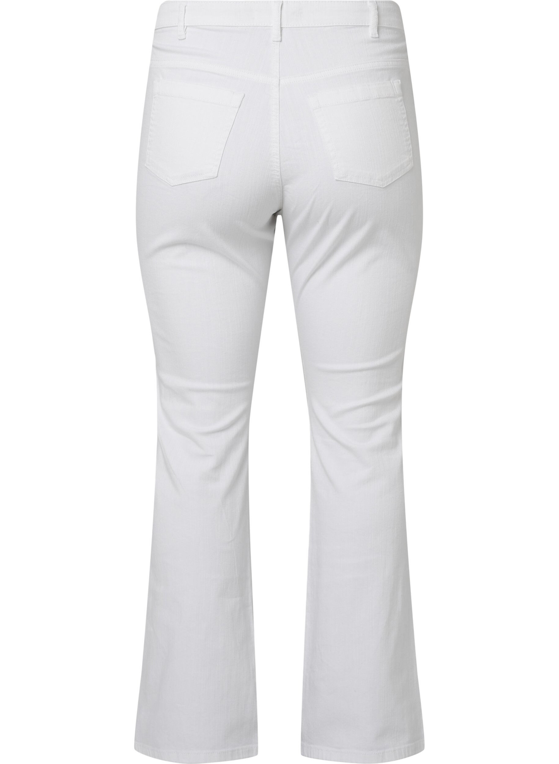 Zizzifashion High-waisted Ellen bootcut jeans, White, Packshot image number 1