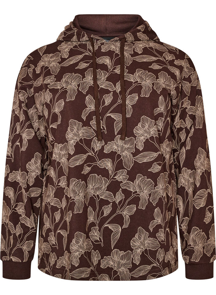 Hoodie with all-over print, Brown, Packshot image number 0