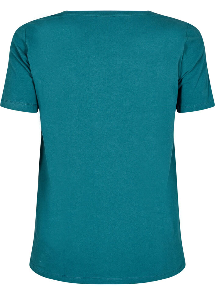 Basic plain cotton t-shirt, Green, Packshot image number 1