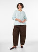 Cable-knit cardigan with decorative buttons, Light Blue, Model image number 1