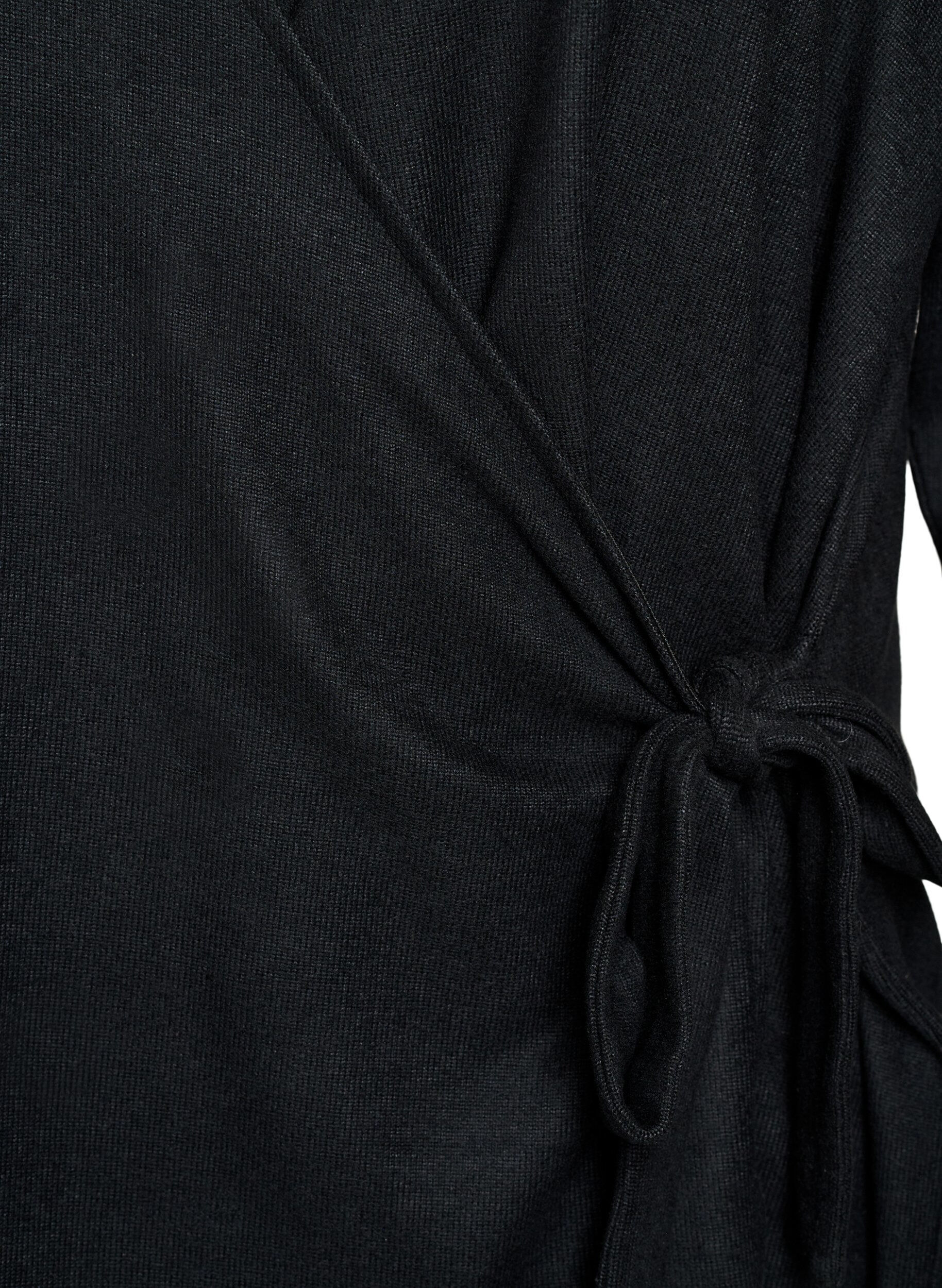 ZizzifashionJersey wrap blouse with a tie-fastening, Black, Packshot image number 2
