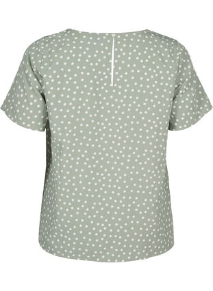 FLASH - Short sleeve blouse with print, Iceberg Green Dot, Packshot image number 1