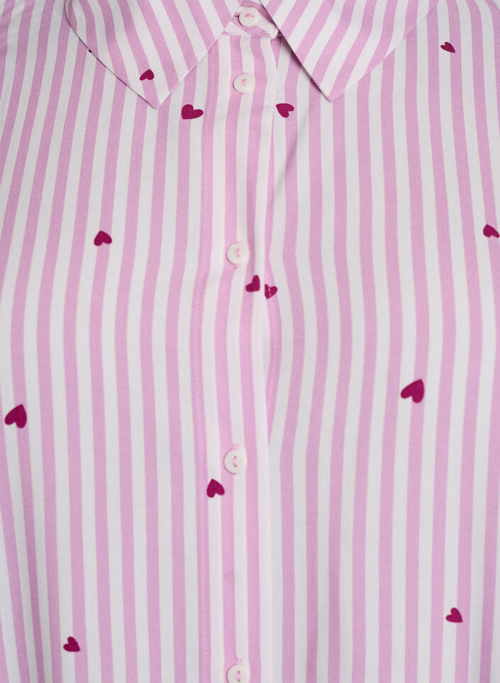 Nightshirt with stripes and hearts, Rose, Packshot image number 2