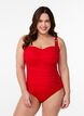 Padded swimsuit with draping, Red, Model image number 0