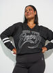 Sporty mesh top with text print, Black, Model image number 3
