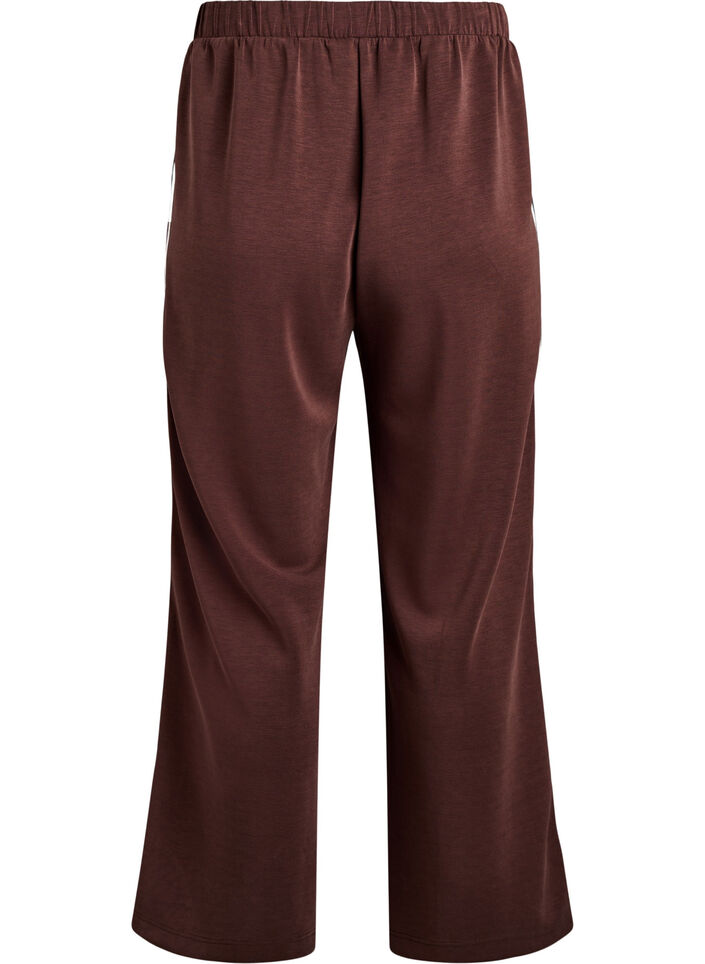 Loose training trousers with a high waist and stripe detail, Brown, Packshot image number 1