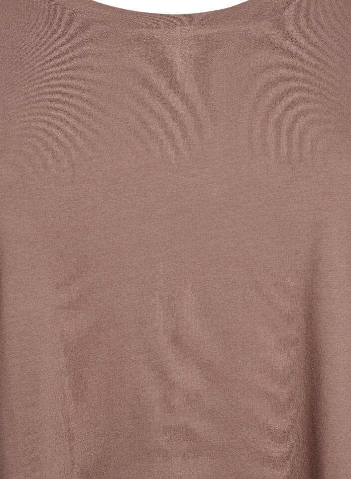 Basic jersey blouse with long sleeves, Brown, Packshot image number 2
