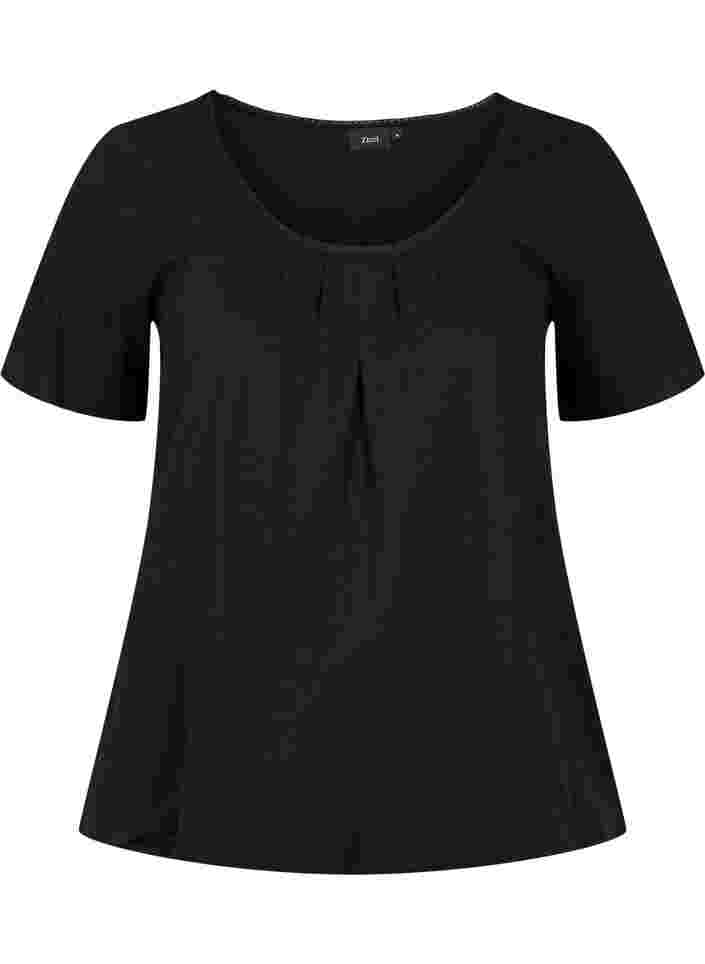 Short-sleeved cotton t-shirt, Black, Packshot image number 0