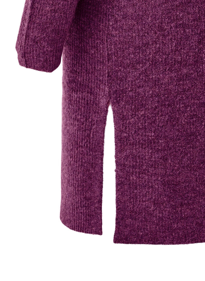 Long sleeved rib knit dress, Potent Purple Mel., Packshot image number 2