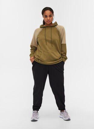 Sweatshirt with hood and pocket, Olive Drab, Model image number 2