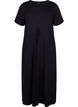 Midi dress in cotton with short sleeves, Black, Packshot image number 0