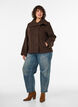 Short jacket with asymmetric button fastening, Brown, Model image number 1