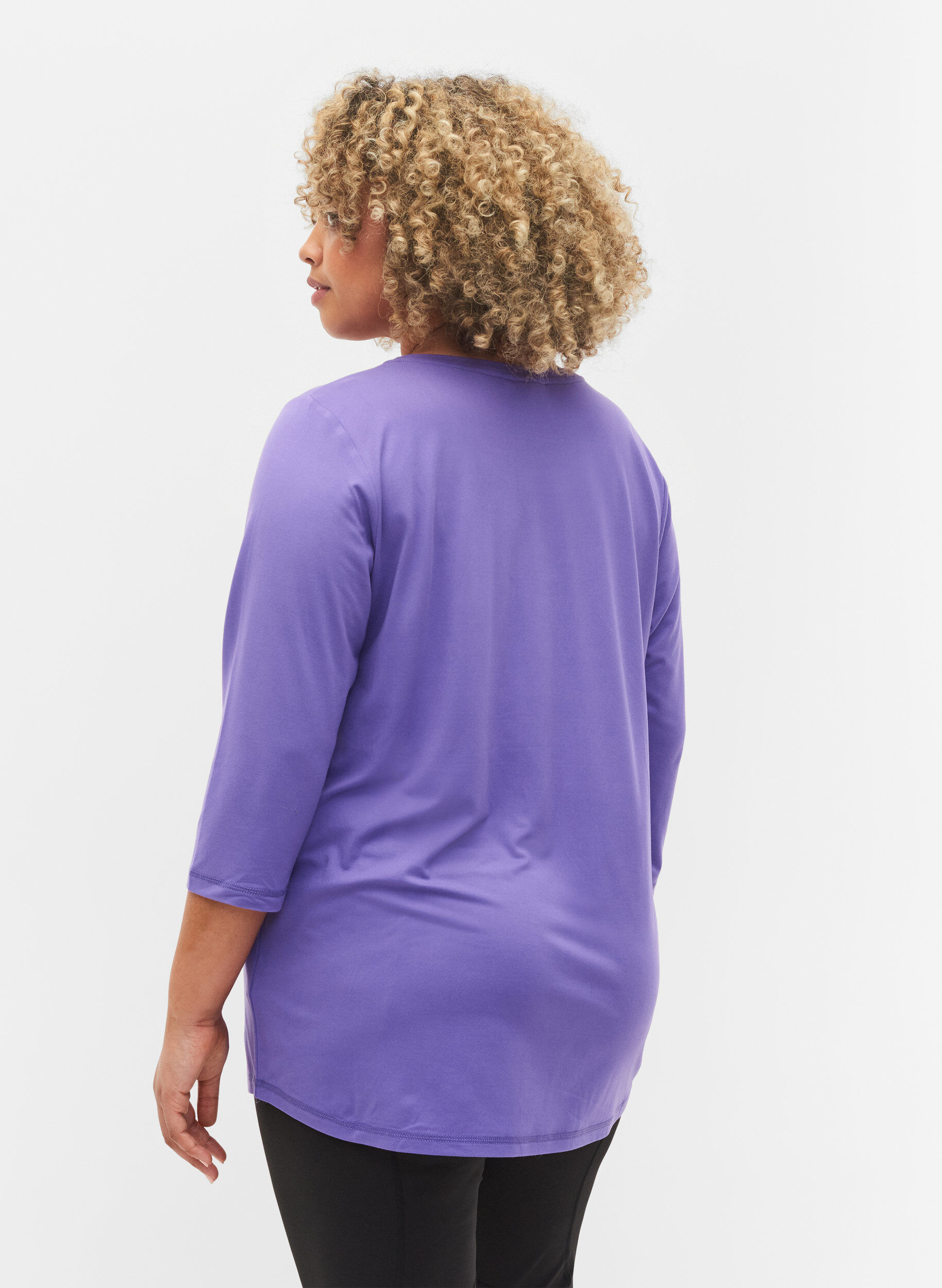 ZizzifashionSports top with 3/4 sleeves, Purple, Model image number 2