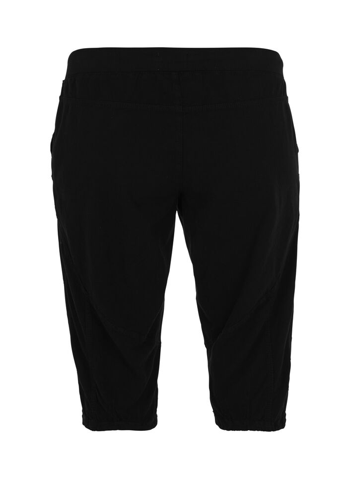 Cotton Capri trousers, Black, Packshot image number 1
