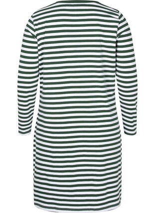 Striped cotton dress with long sleeves , M View w.White Thin, Packshot image number 1