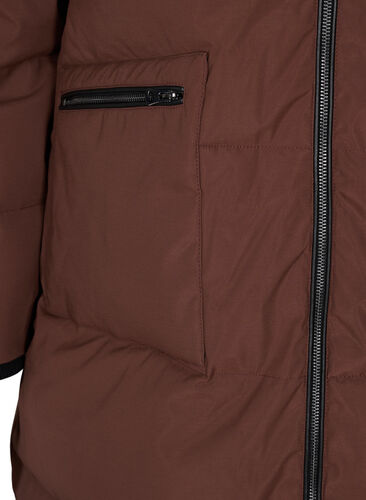 Winter jacket with detachable hood, Friar Brown, Packshot image number 3