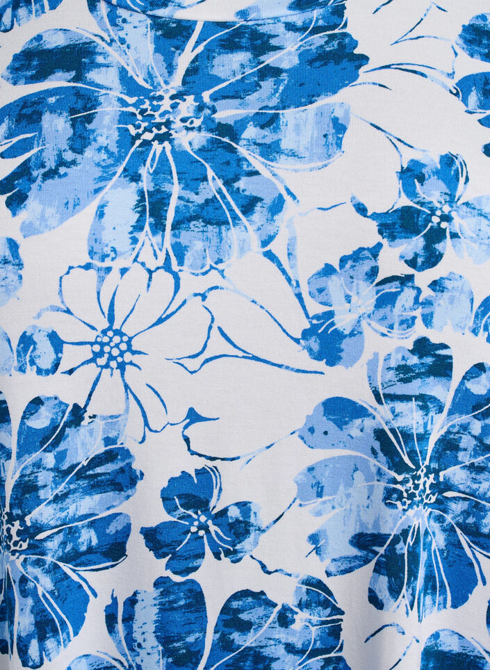 T-shirt with floral print, Blue, Packshot image number 2