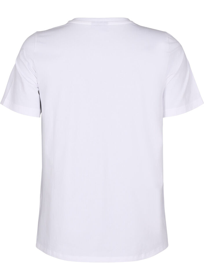 T-shirt in organic cotton with a round neck, Bright White, Packshot image number 1
