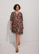 Short A-line dress with V-neck, Brown, Model image number 1