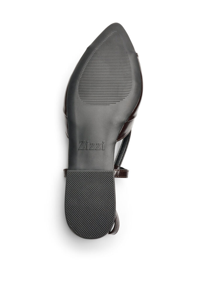 Slingback with bow detail and patent look, Brown, Packshot image number 4