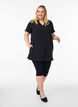 Cotton muslin tunic with short sleeves, Black, Model image number 1