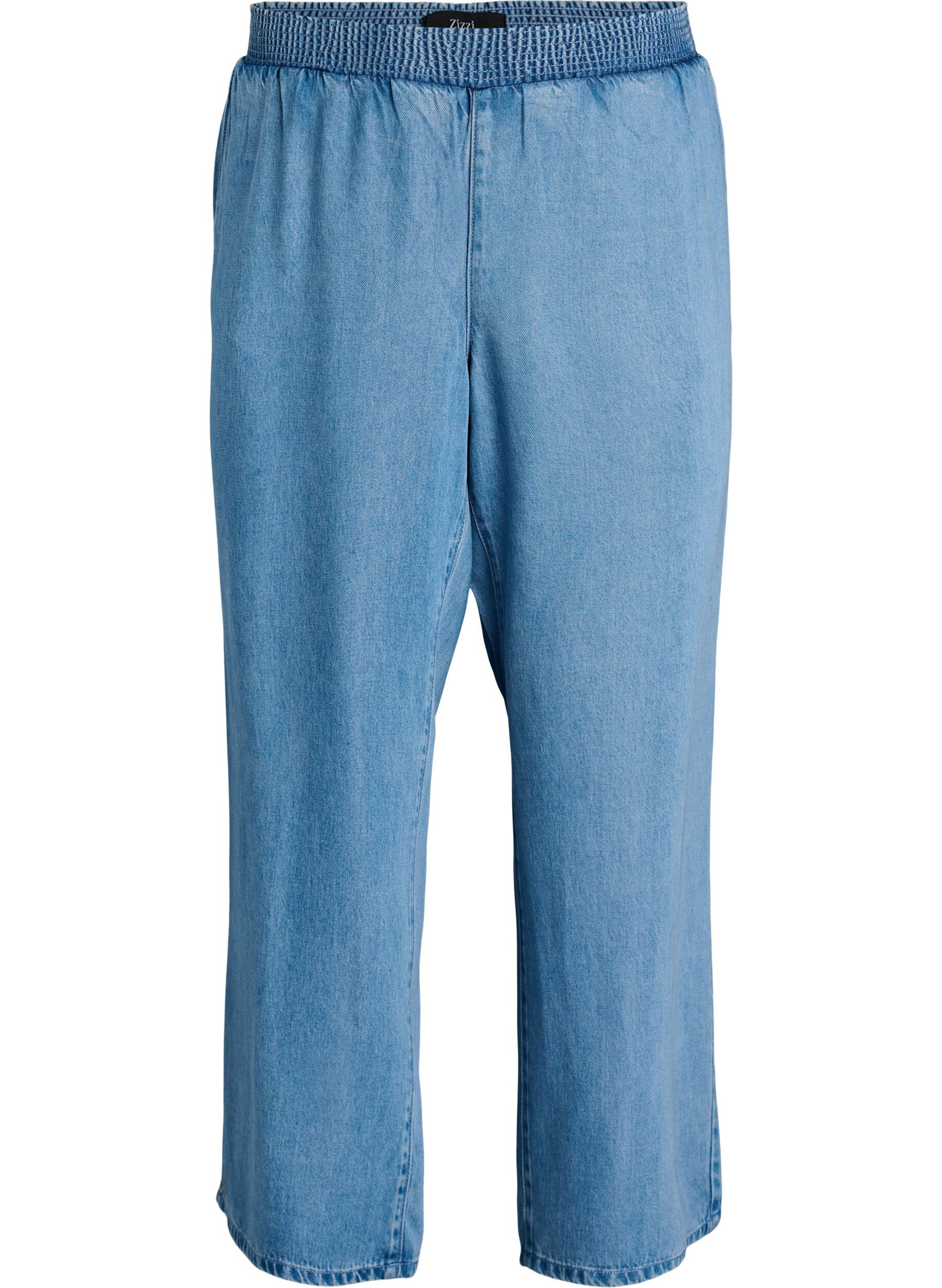 Zizzifashion Wide-leg Lyocell trousers with a denim look, Light Blue, Packshot image number 0