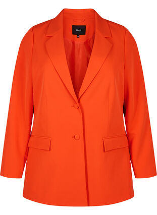 Classic blazer with button fastening, Orange.com, Packshot image number 0