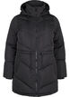 Mid-length puffer jacket with hood, Black, Packshot image number 0