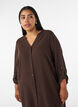 Long shirt in linen and viscose, Brown, Model image number 2
