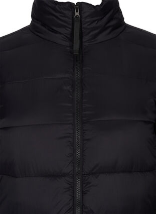 Long, quilted winter jacket with pockets, Black, Packshot image number 2