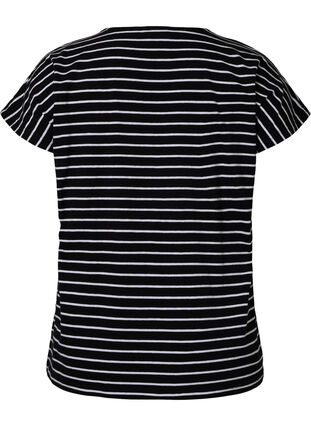 Cotton t-shirt with stripes, Black W. Stripe, Packshot image number 1