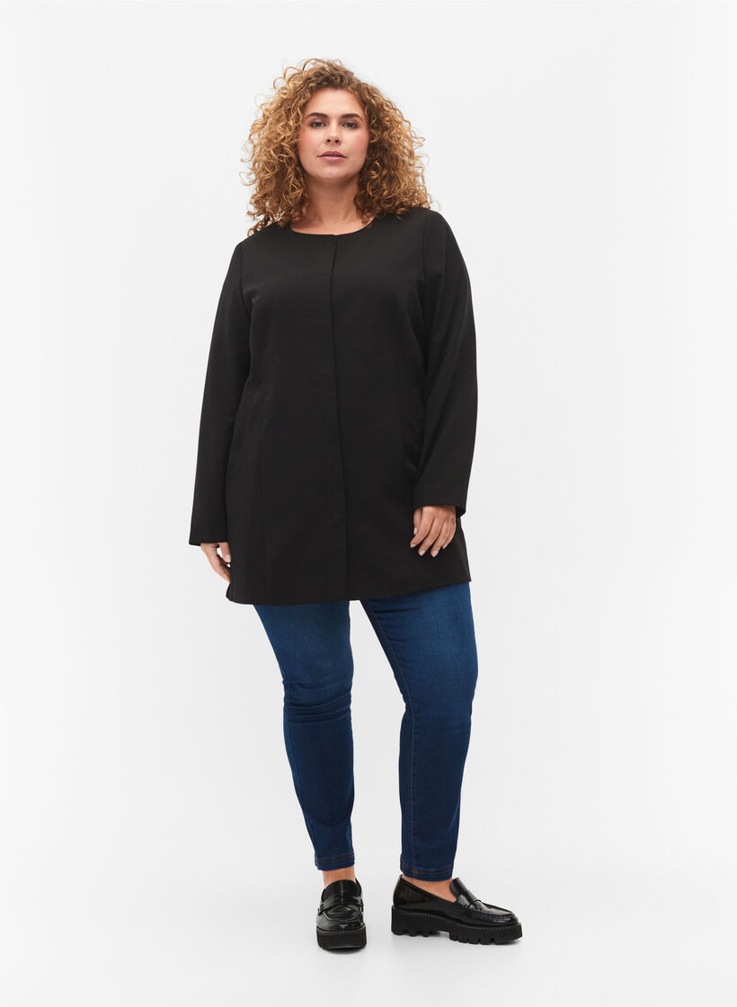 Light classic spring jacket, Black, Model image number 2