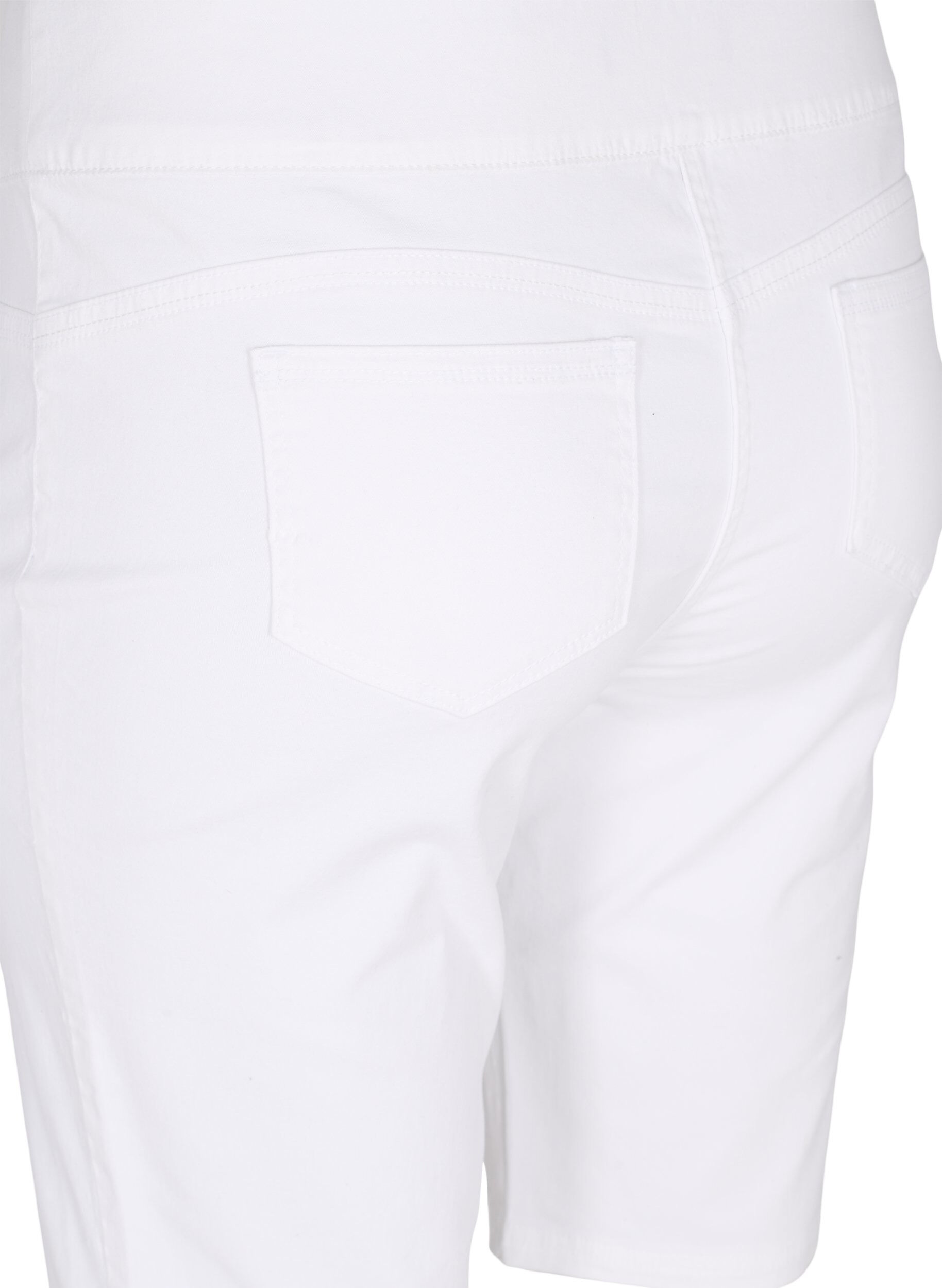 Zizzifashion Close-fitting shorts with back pockets, White, Packshot image number 3