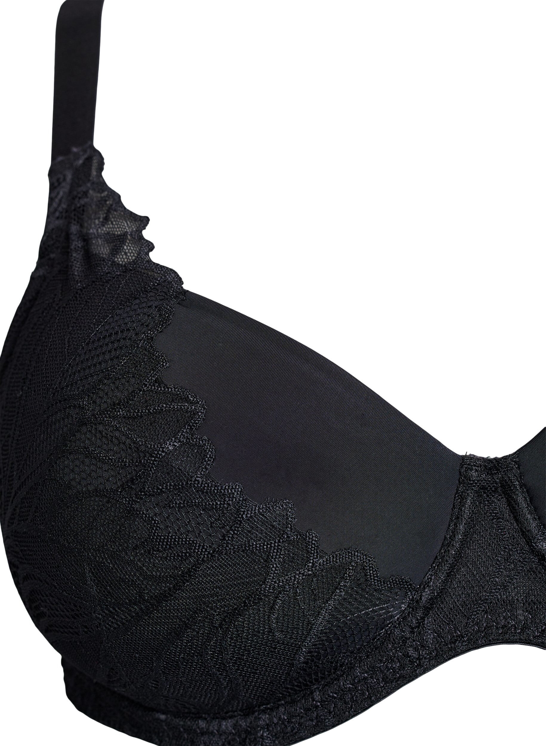 Zizzifashion Padded lace bra, Black, Packshot image number 2