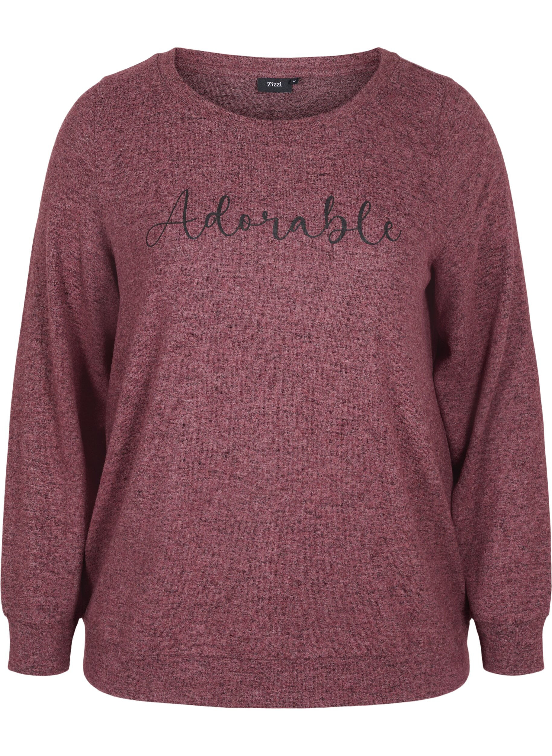 Zizzifashion Melange blouse in viscose blend, Port Royal Mel, Packshot image number 0