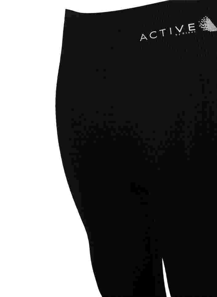 Seamless training leggings with structure, Black, Packshot image number 2