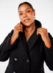 A-line wool coat with pockets, Black, Model image number 3