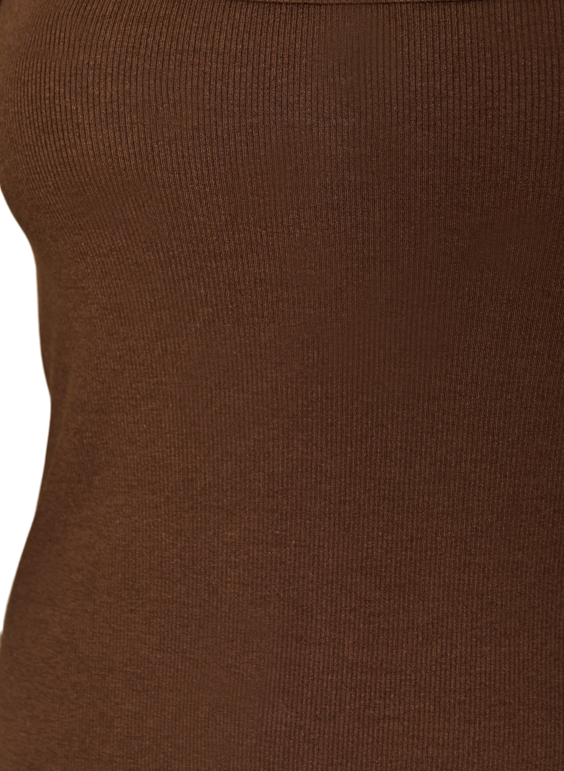 ZizzifashionRib top with square neckline, Brown, Packshot image number 2