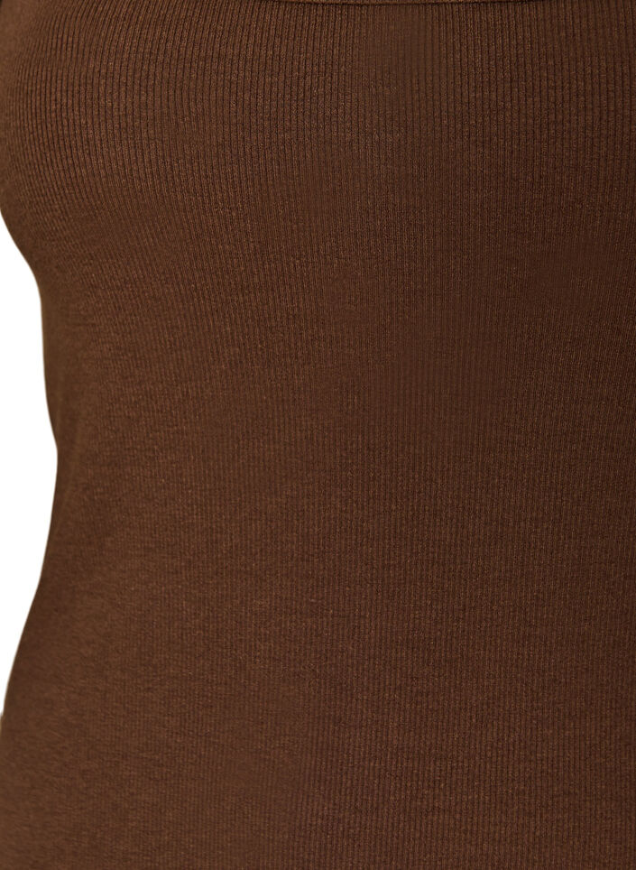 Rib top with square neckline, Brown, Packshot image number 2