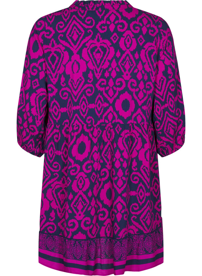 Short dress with print and a-shape, Night Sky AOP, Packshot image number 1