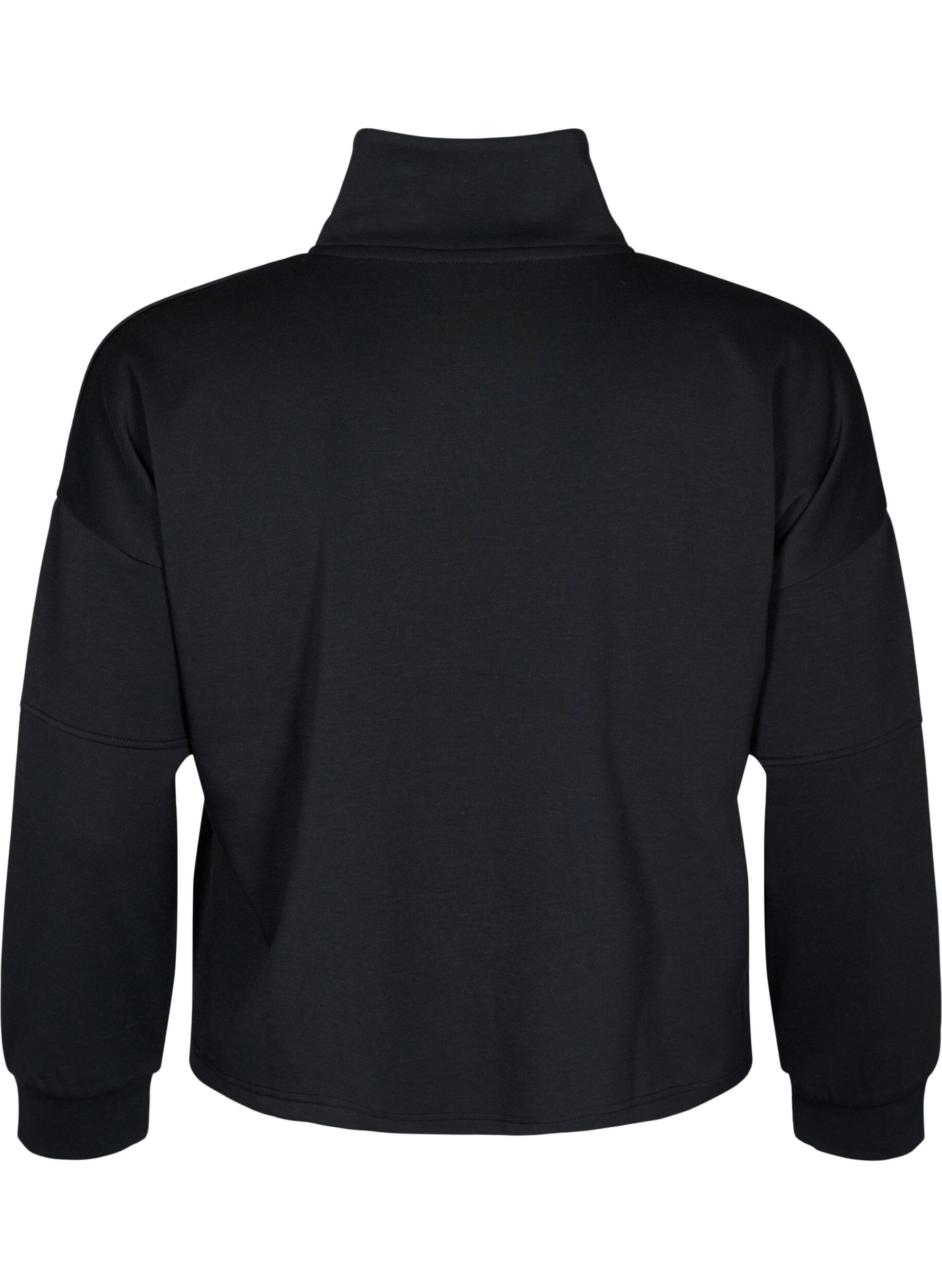 Zizzifashion Sweatshirt in modal mix with high neck, Black, Packshot image number 1
